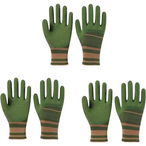 Filiyano-Lot de 3 paires de gants de jardinage et de travail tricotés, unisexes, pour le jardinage, les travaux extérieurs (barrière, terrassement (1/5)