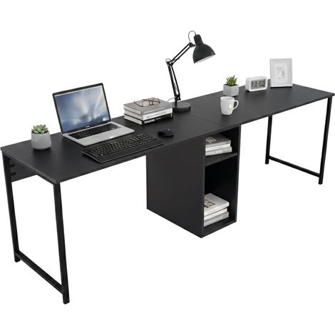 Dmora - Schreibtisch Violet, Mehrzweckschreibtisch, Bürotisch für PC, Eckschreibtisch, 240x60 h74 cm, Anthrazit