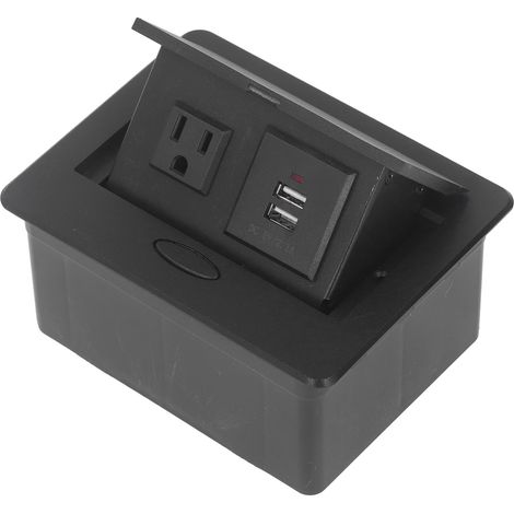 Prise de bureau encastrable 3 trous USA, double port USB, multiprise mural 110V 16A (1/5)