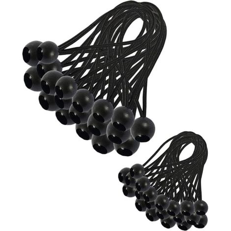 30 Pièces Tendeur Elastique, Tendeur Bache, Sandow Elastique, Tendeur élastique pour Pavillon, Bache, Camping, Tente, Rideaux Harnais d’Extension(200mm and 150mm) (1/4)