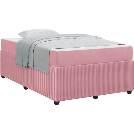 Maison Exclusive - Struttura del letto con materasso Rosa 120 x 190 cm Tessuto
