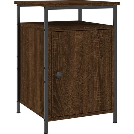 Comodino con vano con anta e giorno 40 x 42 x 60 cm MDF marrone e ferro DEC033768
