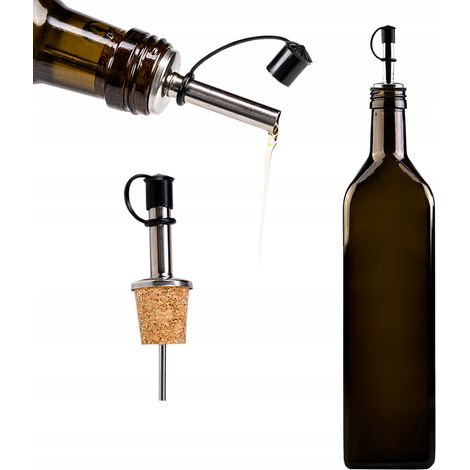 Marasca Glasflasche 1 l 1000 ml für Öl, Olivenöl, Alkohol, Spender, Ausgießer