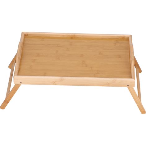 Plateau repas en fibre de bambou pliable, plateau portable pour petit-déjeuner, bureau d'ordinateur portable, usage domestique et bureau, salon. (1/5)