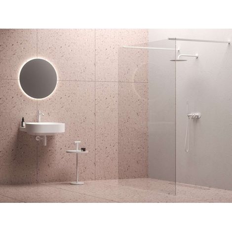 Ravak Walk-In - Duschwand Walk-In Free Set 140, 140x200 cm, mattweiß/Klarglas GW9FM0E0SZ1 (1/5)