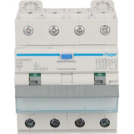 RCBO 4P C40A 0,03A Tipo A 6kA RCBO ADM490C