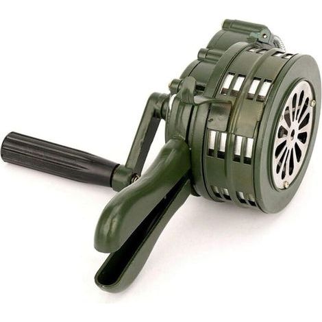 Klaxon à manivelle sirène portable 110dB alarme en métal à commande manuelle alarme de sécurité d'urgence Air Raid