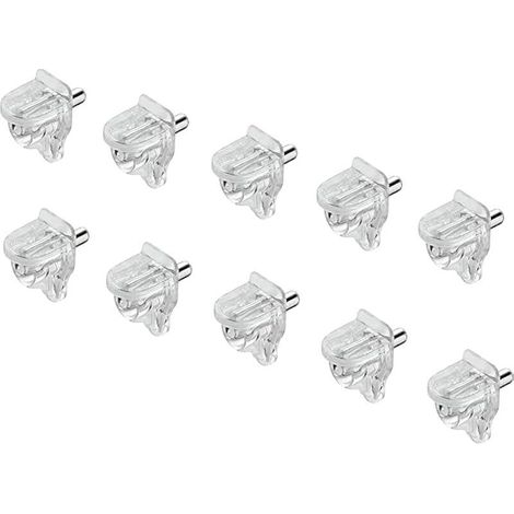 Taquet d'étagère en verre plastique H10347 20 pcs. Taquet d'étagère à insérer dans le bois Support d'étagère largeur : 10,5 mm (1/5)