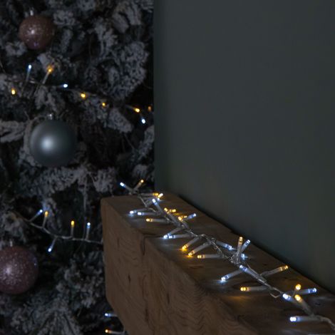 37.5m 1500 LED TreeBrights Christmas String Lights with Timer in White and Warm White on Clear Cable (1/5)