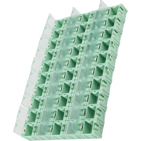 Boîte de rangement verte pour 50 composants électroniques CMS (SMT/SMD) - Mini-boîte de rangement (1/5)