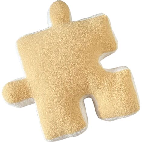 Coussin décoratif en peluche ultra douce, forme puzzle spéciale pour canapé, lit, fenêtre, décoration intérieure, jaune (1/5)