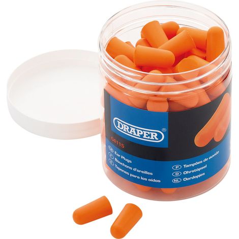 Draper 04115 Disposable Ear Plugs (Jar of 50 Pairs)