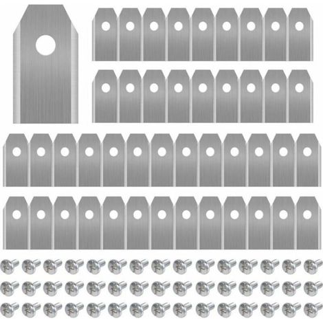 45 x Lames de Couteau en Titane pour Toutes Les Tondeuses Robotiques Husqvarn/Automower/ Yardforce/Gardena(3g0.75mm) Avec 45 Vis, Lames de Rechange pour Modèles 105,310,315,320,420,430x,r40i (1/4)