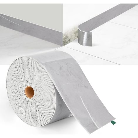 Plinthe souple autocollante flexible en PVC imperméable de 10 m pour cuisine et salle de bain, largeur 10 cm (1/5)