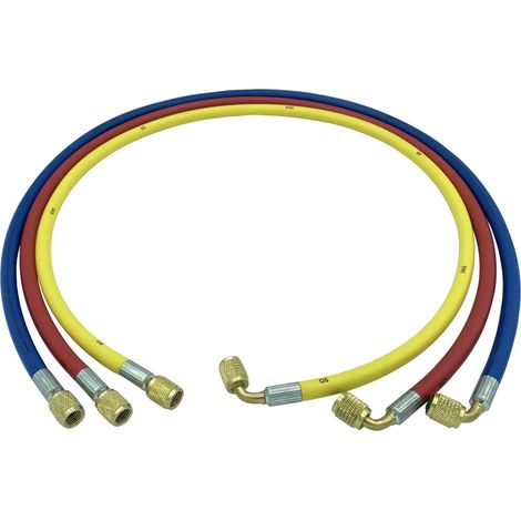Flexible 4M F1/4" x F1/4" SAE 90° bleu pour station de recharge de climatisation - SA 8739 - CLAS Equipements