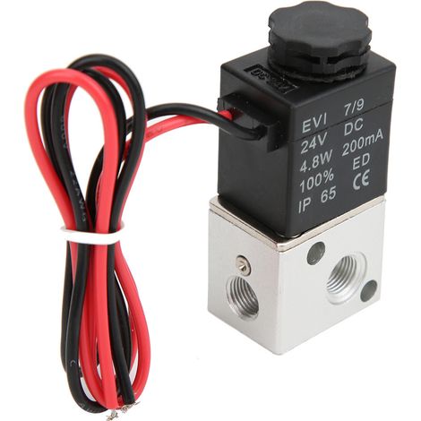 Direktwirkendes Magnetventil für Wasser, Luft und Öl, 2-Wege-Ausführung, Gehäuse aus Aluminiumlegierung, G1/8 Zoll (DC24V) (1/5)