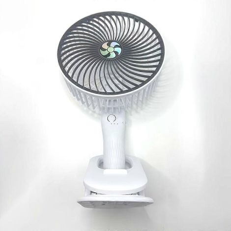 Ventilador portátil con clip, recargable por USB, giratorio 360°, pequeño ventilador de escritorio para el hogar, la oficina, el coche y el camping, de plástico con batería de litio. (1/5)