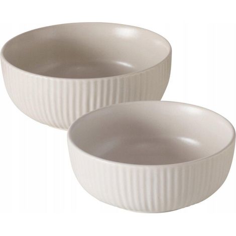 Boltze ENSA Set di due ciotole beige 22 cm e 18,5 cm