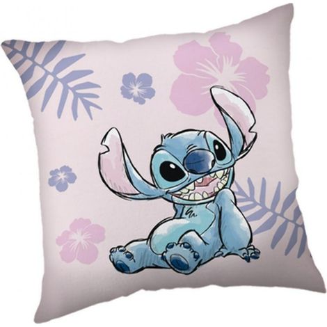 Oreiller enfant 35x35 Lilo et Stitch rose JF24