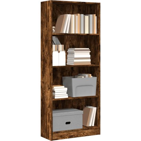 Bücherregal Räuchereiche 60x24x143 cm Holzwerkstoff