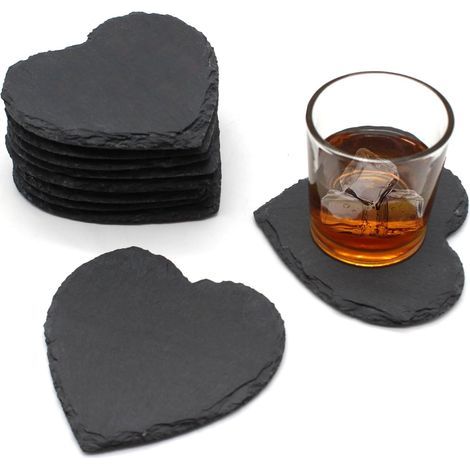 Dessous de verre en forme de cœur. set de table 11x11cm (4 pièces). cadeau de Saint-Valentin pour lui/elle (1/3)