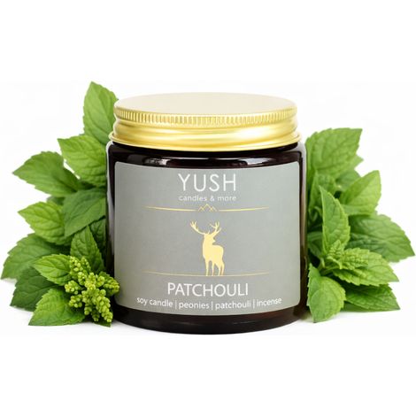 Patchouli - candela di soia Con patchouli, bergamotto, rosa - yush - 120 ml (1/5)