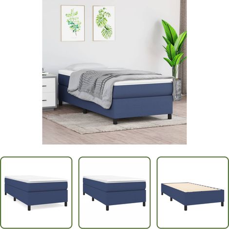 vidaXL Matratze - Boxspringbettgestell Blau 80x200 cm Stoff (1/5)