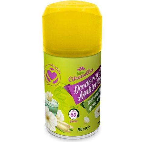 TRADE SHOP - Set 24 Pz Deodorante Ambiente Citronella Da 250ml Ricarica Spray Automatica 023328 -