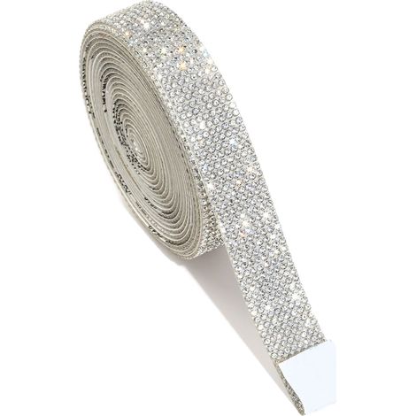 Ruban adhésif strass cristal brillant, blanc, 2,2 cm.