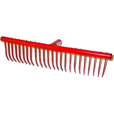 Roter Metallrechen 24 Zinken 44 cm ohne Stiel