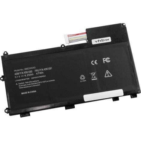 vhbw Akku kompatibel mit Lenovo ThinkPad V490U, T430u, V590U Notebook (4250 mAh, 11,1 V, Li-Ion) (1/2)