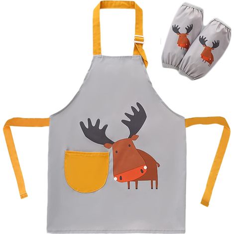 Tabliers pour enfants avec poche étanche à la peinture artisanale réglable Boke Cooking tablier robe (style 4) (1/5)