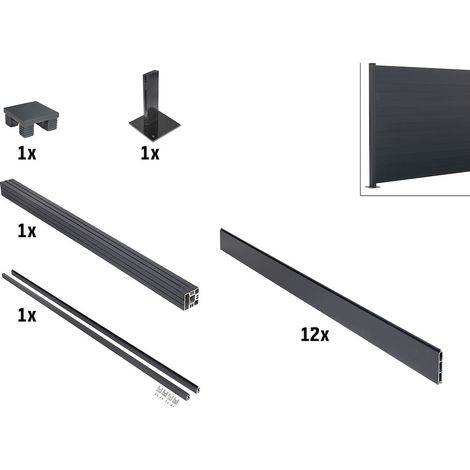 Steckzaun-Set Aluminium Erweiterung L: 180cm H: 180cm