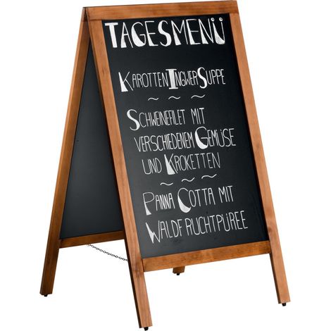 Tableau menu - Bois/PEHD - 800x1200mm - Pour craie/marqueur - Saro