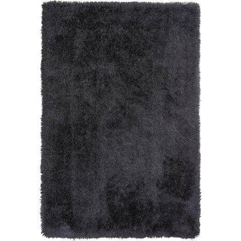 Tappeto pelo lungo 140 x 200 cm Nero Cide