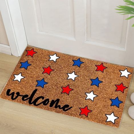 Tapis de bienvenue du 4 juillet, polyester, 60 x 40 cm