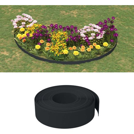 Rasenkanten 4 Stk. Schwarz 10 m 15 cm Polyethylen