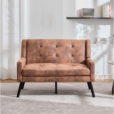 Banc 2 places rembourre en suedine coffee OKMYHOME (1/5)