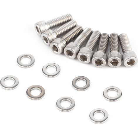 Lot de 8 boulons de cache-culbuteurs SBC 104003 avec joint, compatibles avec les moteurs Chevrolet 265, 283, 302, 305, 327, 350 et 400 SB. (1/5)