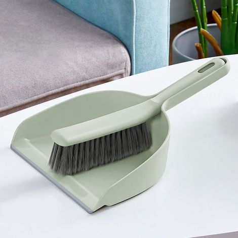 Ensemble Pelle et Balayette à Main - Poussière - Plastique Recyclé et Fibres de Bois Restart,Vert (1/2)