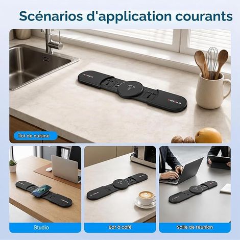 Prise Encastrable de Bureau avec Capot Coulissant Métallique