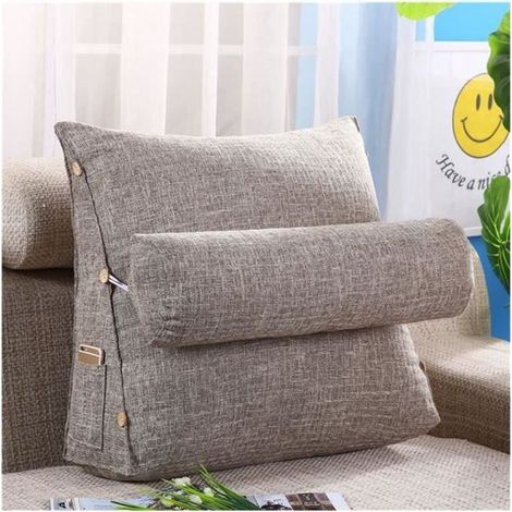 BUYFUN-Coussin Triangulaire de lecture de coin réglableCouleur unie Nordic Réglable Coussin Cale Nuque Soutien café1 454820cm (1/2)