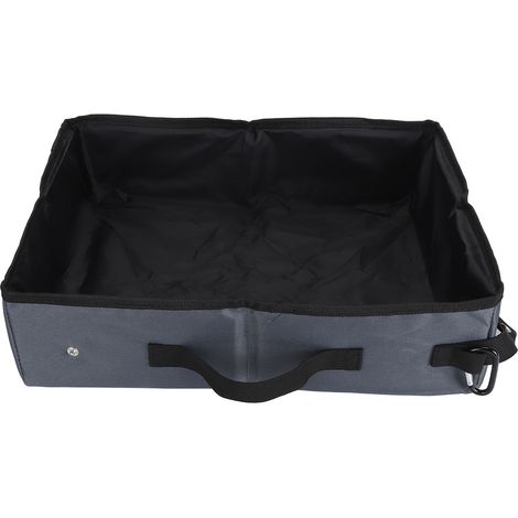 Bac à litière pliable pour chat en tissu Oxford 600D, idéal pour les voyages. Facile à nettoyer et réutilisable, il est parfait pour le camping et les longs trajets en voiture. Taille S. (1/5)