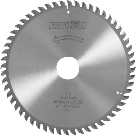mafell lame de scie-HM 180 x 1,2/2,0 x 30 mm, Z 56, WZ, chanfreinée, pour stratifiés - 92527