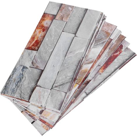 12 autocollants de carrelage en PVC imperméables et auto-adhésifs pour salle de bain, cuisine et salon (KIT046) (1/5)