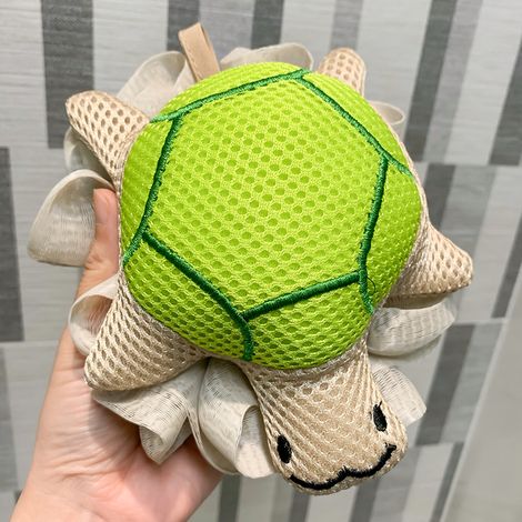 Éponge de bain exfoliante pour enfants avec un joli motif animalier, gommage corporel, boule de douche pour bébés, tout-petits et enfants, éponge de bain exfoliante douce, pouf en luffa au design colo (1/5)