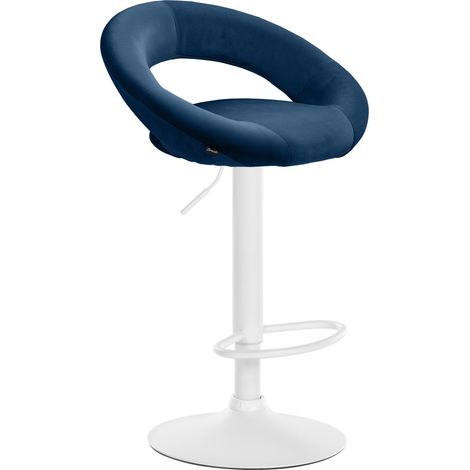 Barhocker Olinda Samt blau weiß