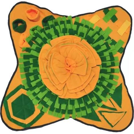 jaune Vert Animal De Compagnie Couverture D'odeur Quad Angle 71x71cm, Lavable En Machine Pliant Coussin Ducatif Chien Puzzle Toys Search Pad Slow (1/5)