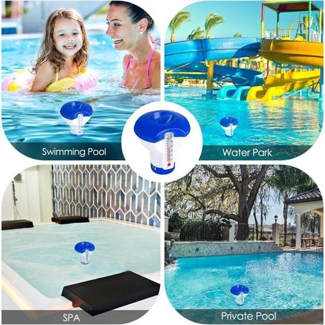 Floating Pool Dispenser with Thermometer, Automatic Doser, Floating Spa Diffuser, Dispenser for Pool, Pond, Spa (1/3)