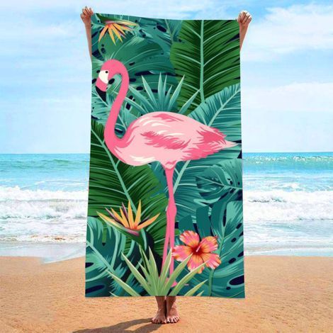 Serviette de plage, serviette de plage en fibres ultra-fines et absorbantes, serviette imprimée, tapis de plage (1/5)